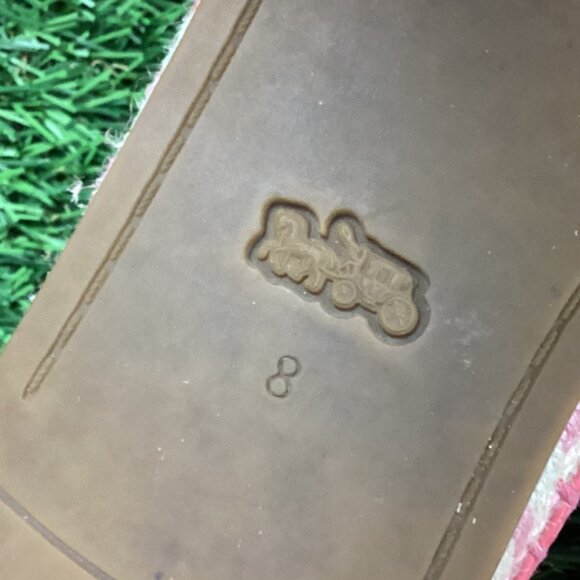 COACH Casey Leather Espadrilles in Bright Coral (Salmon/Pink) 8B - Picture 12 of 14